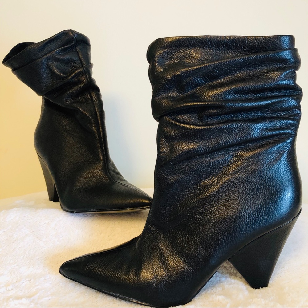 Guess black leather ankle boots